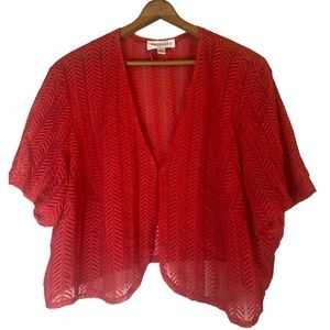 Studio I red short sleeve summer shrug womens plus 20 W modest bolero